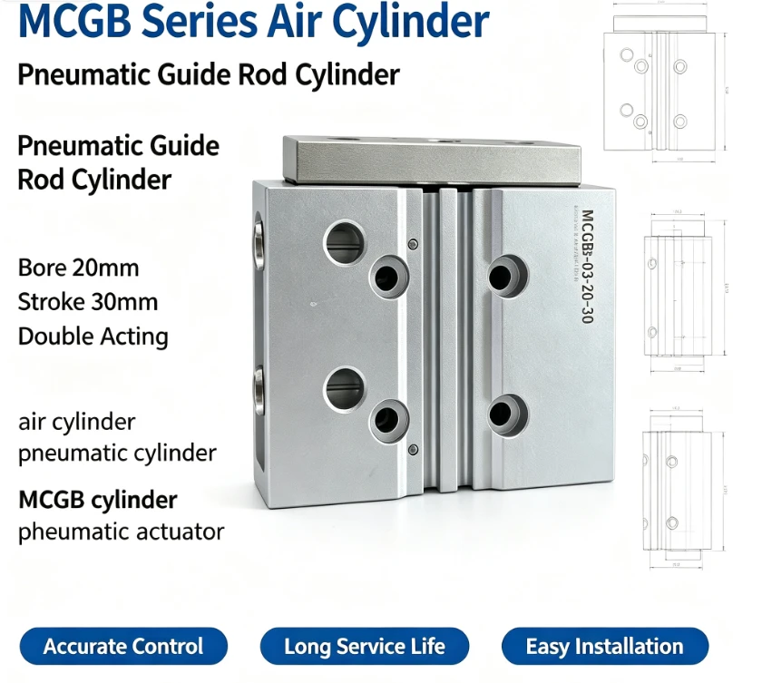 MCGB-03-16-30 Mini Twin-Guide Pneumatic Cylinder factory